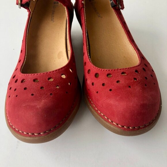 EL NATURALISTA Red Suede Leather Mary Jane Pump Comfortable Shoes Non slip EU 37 - Picture 15 of 16